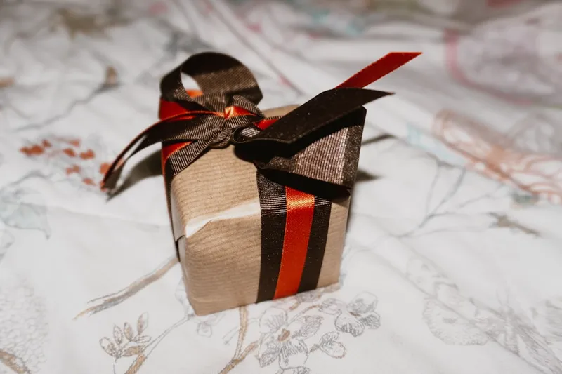 A Little Brown Package. Jewellery Box with Ribbon.